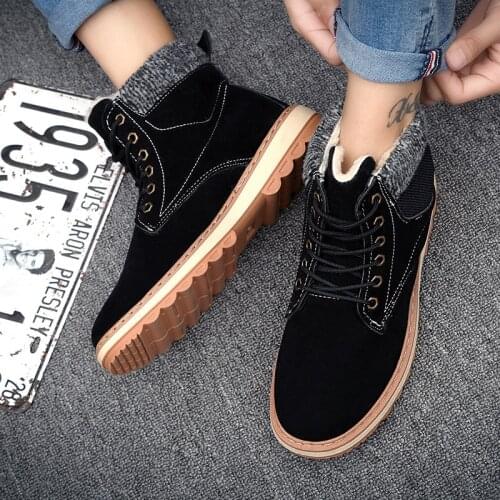 Men Snow Boots Winter Warm Outdoor Snow Walking Ankle Boots 2021 New Winter Male Comfortable Plush Casual Winter Boots Mens Boot