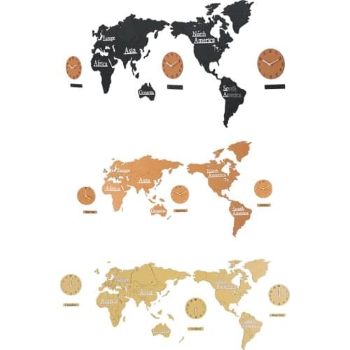 Wall Map Clock 3D Wall Clock with Mirror Numbers Stickers Living Room Bedroom Decor for Home Office Shop Ornament