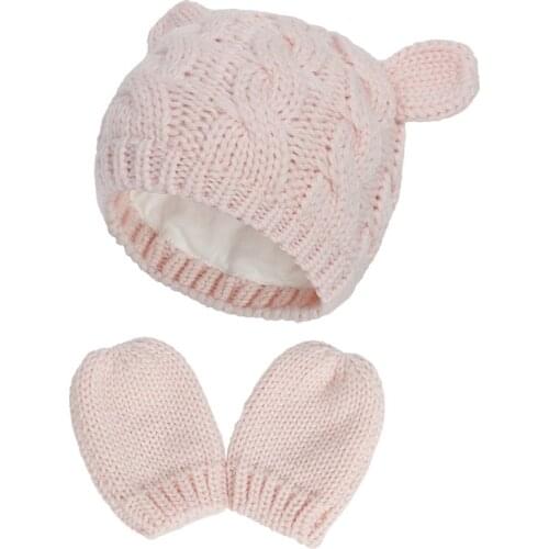 2020 New Baby Cartoon Ears Hats Children Wool Knitted Hat Autumn And Winter Newborn Baby Braided Ears Hat 3 To 18 Months