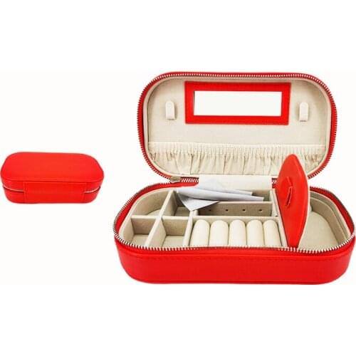 Organizer Display Travel Portable Jewelry Box Zipper Leather Storage Joyeros Organizador jewelry box organizer