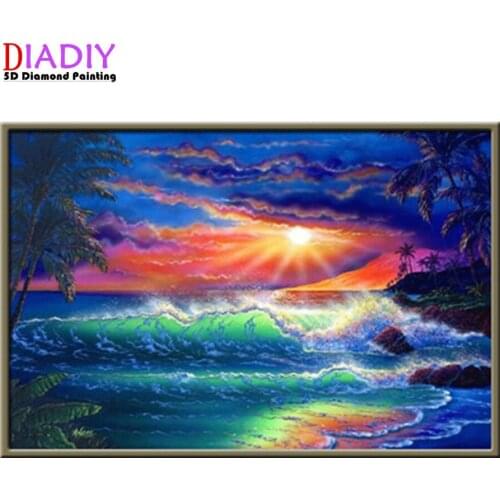 Full Drill landscape Mosaic Round Diamond Painting Tree Diamond Embroidery Cross Stitch Kit Diamond Art Rhinestones Christmas