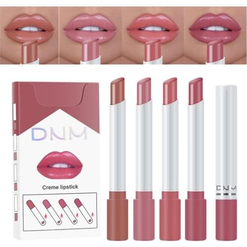 4 Colors Makeup Lipstick Cosmetics Lipstick Set Lip Tint Lip Gloss Waterproof Maquillaje Matte Long Lasting Make Up Pomade TSLM4