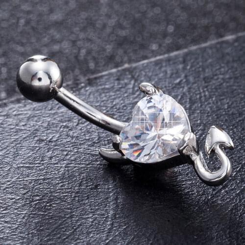 Droppshiping 1 Pcs Navel Belly Button Ring Glitter Love Heart Decor Piercing Jewelry Navel Nail dg88