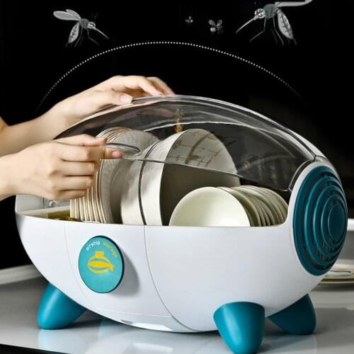 Dustproof design kitchen cabinet organizer multi-functional household storage racks for bowl chopsticks creative airship shelf