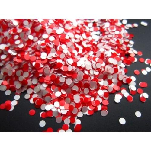 Mix Colors Red & White Dot shapes Round Glitter for nail art ,nail gel,makeup and DIY decoration