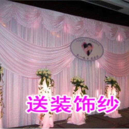 Romantic 3X6Meters Ice Material Soft Wedding Backdrops wedding back yarn Wedding stage decor