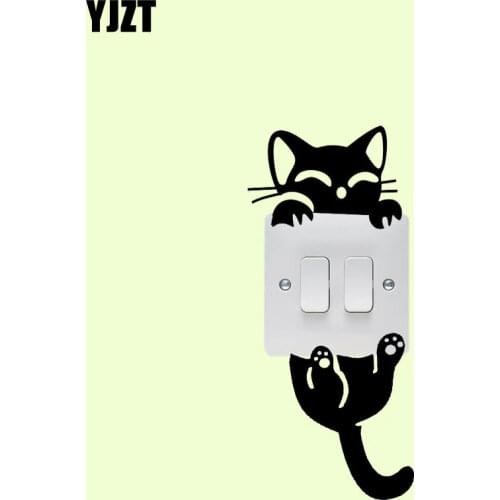 Happy Cat Animal Wall Decal Decor Switch Sticker Decorative Artistic Vinyl Kitchen 8SS-0334