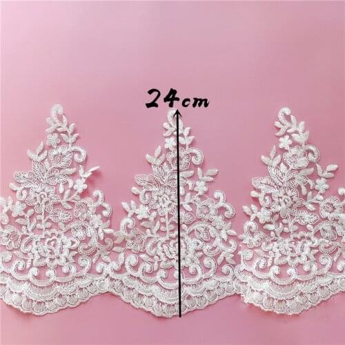 Mesh Embroidery Car Bone Sequined Lace Wedding Dress Accessories Lace Trim Sewing Ribbons