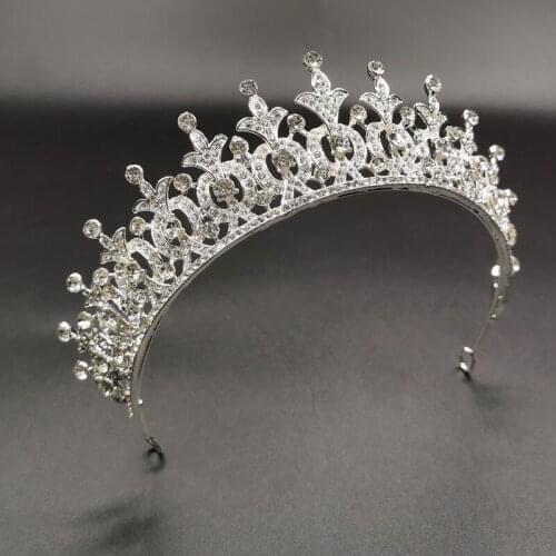 Bride Tiaras and Crown Ornament Bridal Wedding Accessories Simple Alloy Diamond-Studded Bridal Dress Jewelry BH