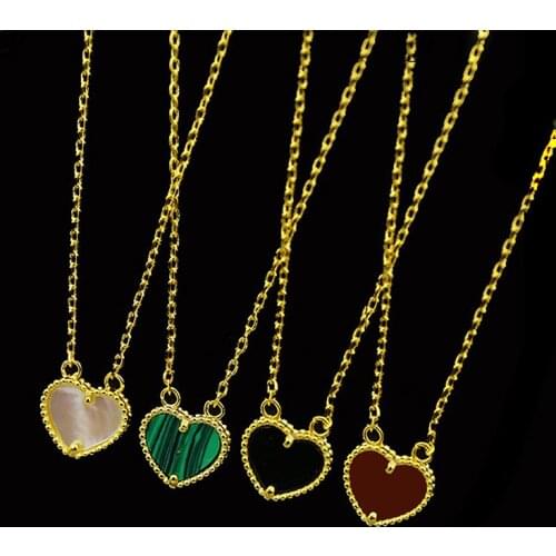 2017 New High Quality Fashion Gold Color Heart Pendant Necklace For Women Four Colors