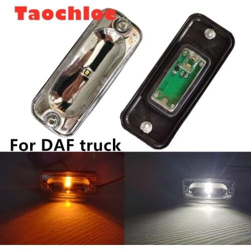 1pc 24V LED White Clearance Lights For DAF CF DAF XF Heavy Truck Lorry Top Sun Visor Signal Warning Lamps Side Maker Light E11