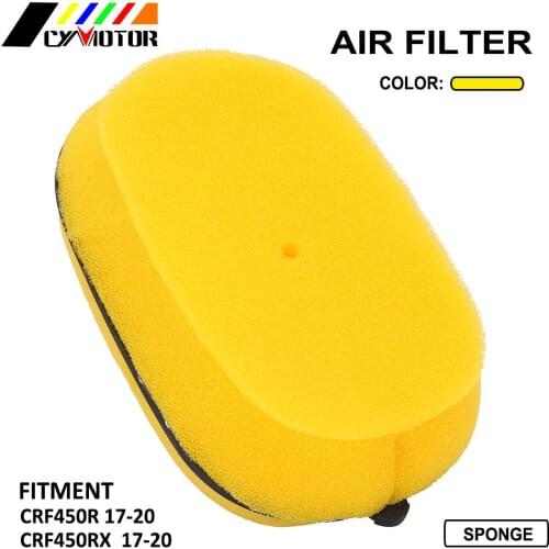 2017-2020 Motorcycle Yellow Sponge Air Filter For Honda CRF450R CRF 450R CRF450RX CRF 450RX 2017 2018 2019 2020