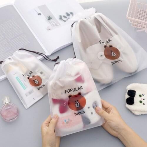 5PCS/PE storage bag travel storage transparent drawstring pocket gift bag Christmas gift packaging bag travel cosmetic bag