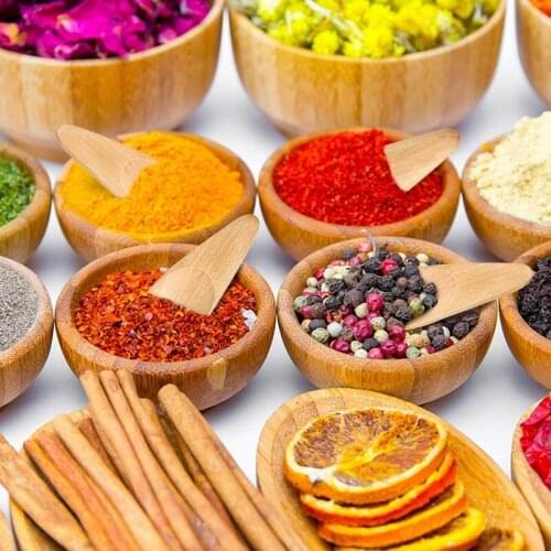 6 Pcs Wooden Scoop Wood Condiment Spoon Mini Wood Salt Spoon for Tea Leaves Coffee Bean Candy Milk Powder Ice Cream