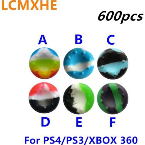 600pcs Camouflage Soft Silicone Anti-Slip Thumb Grips Caps Cover Case for Sony PlayStation 4 3 PS4 XBOX360 Thumbstick Rubber Gel