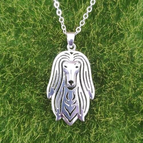 Afghan Hound Dog Animal Pendant Necklace Gold Black Rose Jewelry For Women Male Female Girls N190