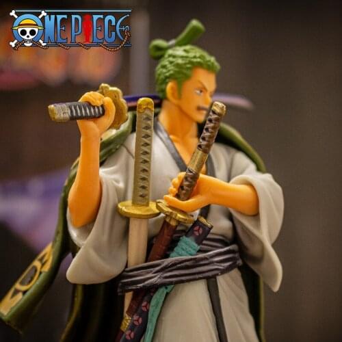 Bandai One Piece and the Kingdom of Japan Kimono Sauron Luffy Shanji Nami Usopp Hand-made Model Decoration Doll