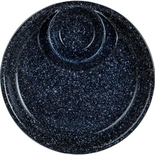 Volcanic plate ceramic chips dish Japanese dumpling dish with dish steamed dumpling dish with vinegar dish creative Mount