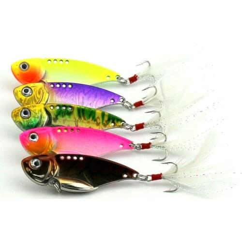 Big Sale 5pcs Blade Metal Vibration Lure Artificial VIB Baits Hard Metal Fishing Tackle Fishing Hooks Balance Wobblers 5.5cm 11g