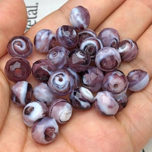 10mm Purple Murano Transparent Faceted Rondelle Lampwork Crystal Glass Beads For Bracelet Making Diy Accessories Crafts