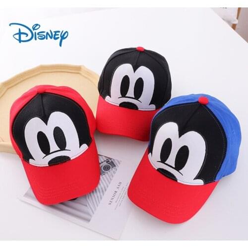 Disney Cartoon Mickey Children Hat Kids Boys Girls Baseball Cap Casual Hat Fashion Color Matching Sun Hat 3-8 Years Old
