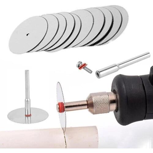 11pcs set Mini Circular Saw Blade Rotary Tool for DREMEL Metal Cutter Power Tool Set Wood Cutting Discs Drill Mandrel Cutoff