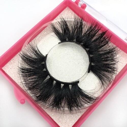 Dramatic False Eye Lash 3D Real Mink Crossing Thick 25mm Length Mink Lashes Hand Made Make Up Full Strip Eye Lashes