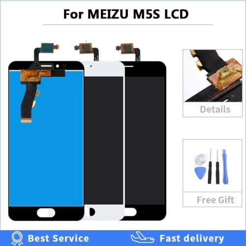 AAA Quality 5.2'' Display For Meizu M5S LCD Display Touch Screen Replacement Panel For Meizu M5S LCD M612H Module LCD + tools