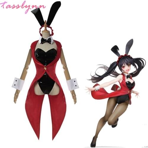 Anime Date A Live Cosplay Kurumi Tokisaki Cosplay Costume Nightmare Sexy Bunny Girl Suit Halloween Bodysuit Vest Full Set