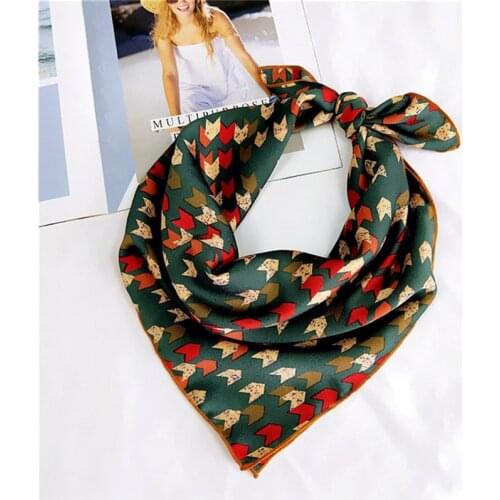 60*60cm Twill Silk Square Scarf Women Print Scarves&Wraps Head Neck Hijab Foulard Bandana Neckerchief Hair Tie Band Accessories