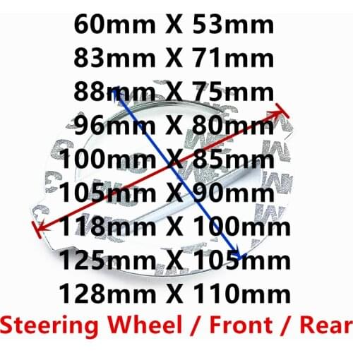 Silver Black Car Steering Wheel Logo Sticker or Car Front Head Hood Bonnet Emblem Rear Tail Bumper Trunk Boot Mark Badge Logo