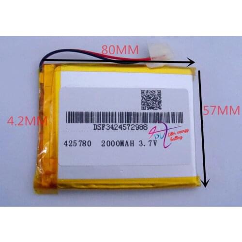 Best battery brand Size 425780 3.7V 2000mah tablet battery with Protection Board For MP4 GPS Tablet PCs PDA Free Sh