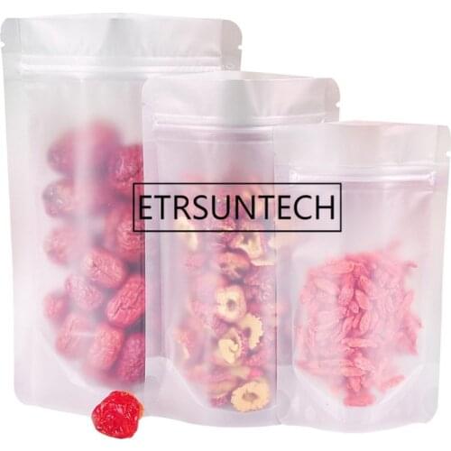 Matte Clear Zip lock Plastic Pack Bag Stand Up Zipper Poly Reclosable Pouch Food Beans Dried Fruit Nut Packaging Bag Doypack