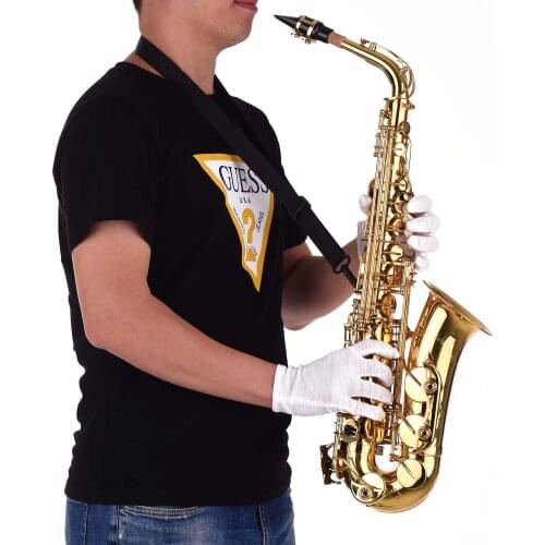 Muslady Golden Eb Alto Saxophone Sax Brass Body White Shell Keys Quality Woodwind Instrument
