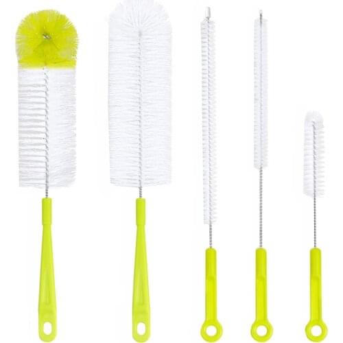 Bottle Brush Cleaner Set 5PCS Long Water Bottle and Straw Cleaning Brush Kitchen Wire Scrub Set for Most Bottles Washing