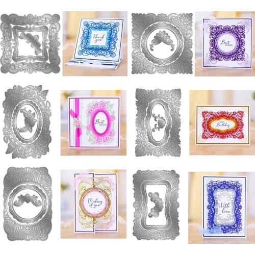 Delicate Lace Rose Filigree Swirl Abstract Frames Metal Cutting Dies for DIY Scrapbooking Paper Cards Crafts Making New 2021