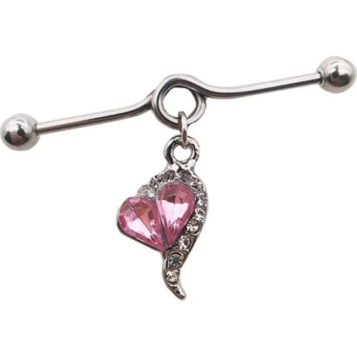 New arrival scaffold barbells 1 Pair surgical Stainless Steel big cross dangle industrial barbell piercing