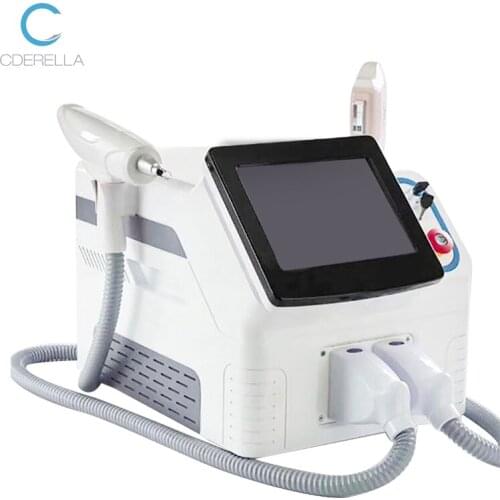 New Desktop 2 in 1 E-Light + 360 Magneto OPT + Nd Yag Laser For Hair Removal Skin Rejuvenation and Tattoo Remover Equipment