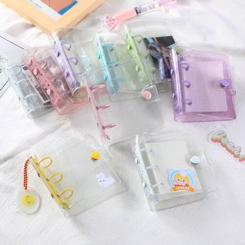 Mini Girls Binder Notebook Cover Photo Card Loose-leaf Shell Photo Album Cover Mini Pocket School Stationery Organizer Binder