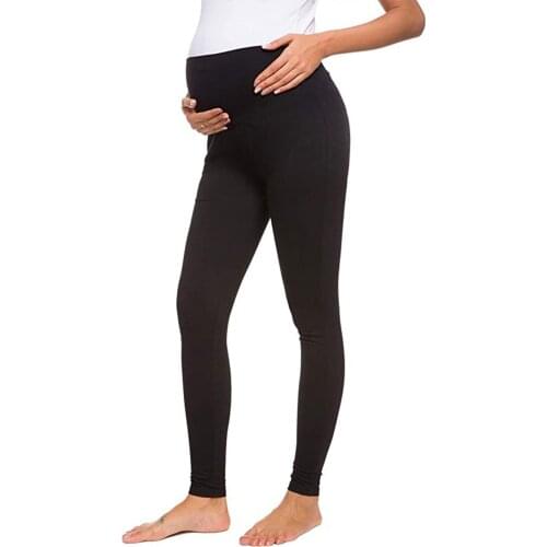 Sexy High Waist Sport Leggings Womens Solid Color Pregnant Womens Pants Exercise Pants Leggings Squat Proof Pants Activewear