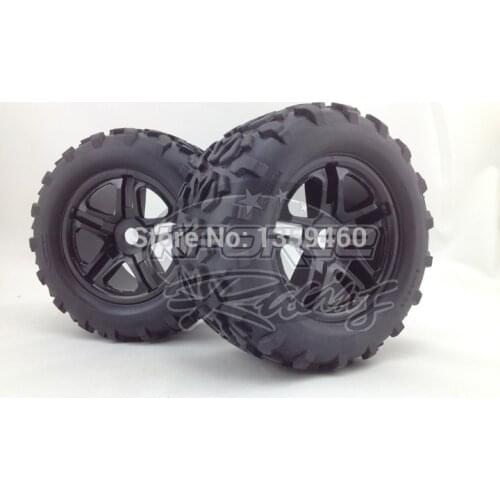 Pre-Glued 4Pcs 1/8 Monster Truck Wheels&Tire Set Tyre For HPI T-MAXX 3.8 SAVAGE REVO Traxxas E-MAXX MGT, 17mm hub+Free Shipping