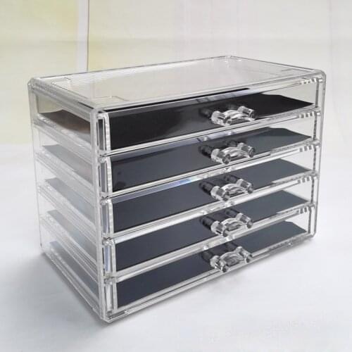 Transparent Cosmetic Storage Box Five-layer Drawer Storage Cabinet Skin Care Product Box Desktop Jewelry Jewelry Storage Rack