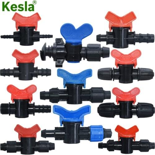 KESLA Garden Shut-Off Valve Water Connectors Drip Irrigation System for Sprinklers PE Tubing Drip Tape Watering Coupling Adaptor
