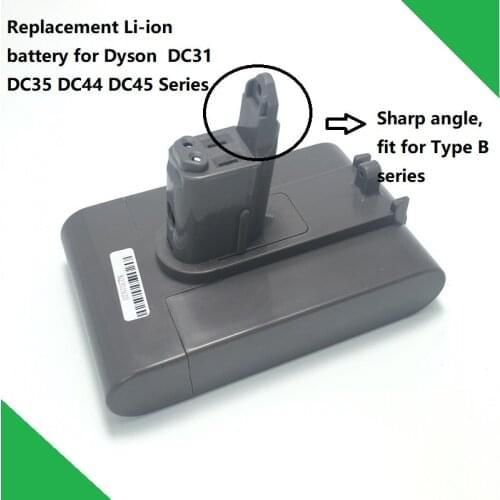 22.2V 3000mAh Replacement Li-ion Battery Adapter for Dyson DC31 DC35 DC44 DC45 Series Cordless Vacuum Cleaner Sharp Angle Charge