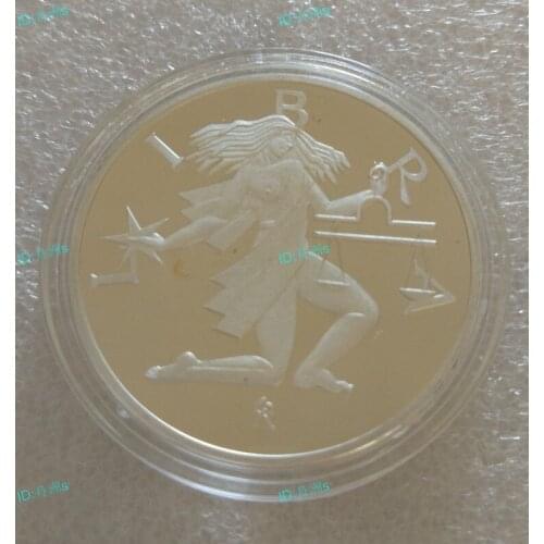 U.S. 12 constellations Libra(9.23-10.23) Metal Coin Plated Commemorative Coin Badge medal for collection Arts Gifts Souvenir