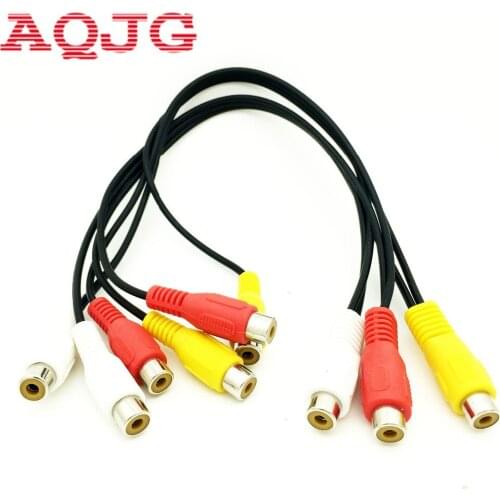3RCA Female to 6 RCA Female Cable High Quality Y Splitter Video Adapter Yellow to White+Red 20cm 1Pcs AQJG