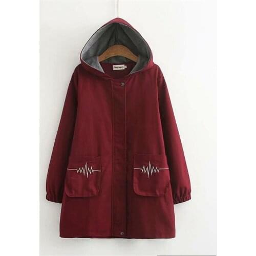 New Spring Autumn Plus Size 4XL Windbreaker Women Jacket Loose Large Size Embroidery Overcoat Female Casual Tops HK401