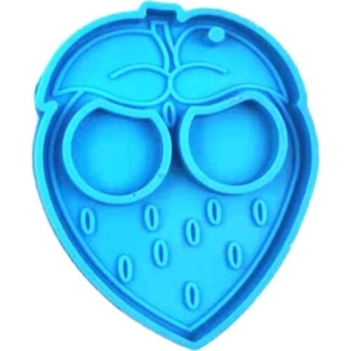 Fruits Strawberry Pineapple Keychain Epoxy Resin Mold Key Chain Pendants Silicone Mould DIY Crafts Jewelry Casting Tool