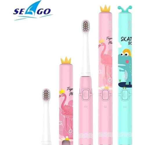 SEAGO EK9 USB Kids Electric Toothbrush Cute Soft Food-grade materials Dupont Bristle Rechargeable Ultrasonic Sonic Teeth Brush