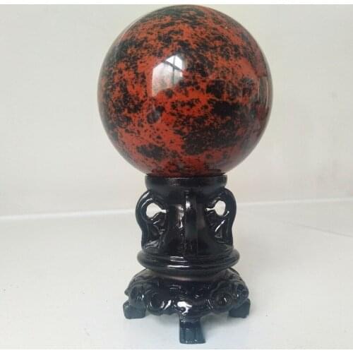 100% Natural Stone Red Obsidian Crystal Ball Home Decoration Astrologer Energy Ball Chakra Feng Shui Healing Ball Holiday Gift